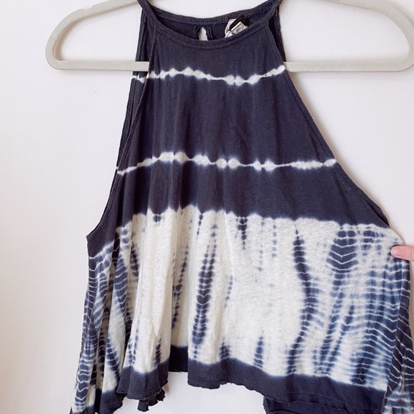 Free People Tops - Free People Tie Dye Open Back High Neck Crop Top